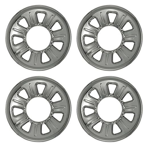 OxGord 15 inch Wheel Skins for 2000-2011 Ford Ranger (Set of 4) Impostor Wheel Covers for 15 inch Chrome ABS Wheels- Auto Tire Replacement Exterior Cap Cover