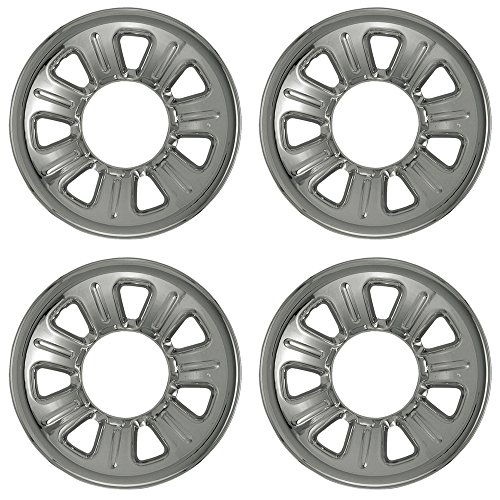 OxGord 15 inch Wheel Skins for 2000-2011 Ford Ranger (Set of 4) Impostor Wheel Covers for 15 inch Chrome ABS Wheels- Auto Tire Replacement Exterior Cap Cover