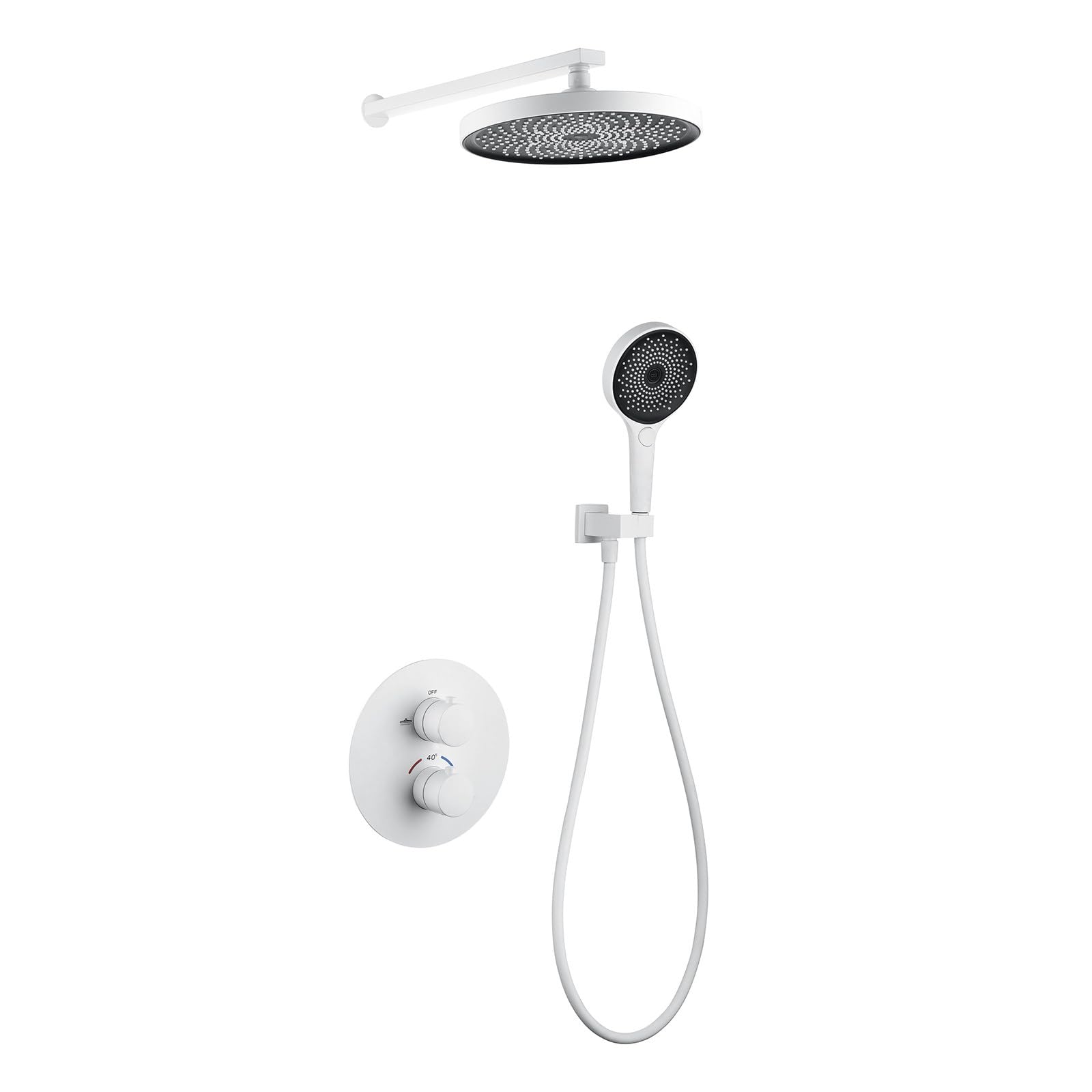 Robinet de douche thermostatique blanc pour salle de bain moderne et douche pluie