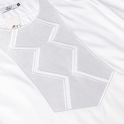 HD Men's African Clothes Embroidery Dashiki Long Sleeves All White Shirt and Pants Set3