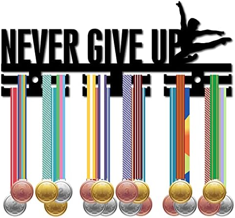CREATCABIN Running Medal Holder Sport Medal Hanger Medal Rack Acrylic Display Wall Rack Mounted over 40 Medals for Athletes Runners Champions Medalist Soccer Gymnastics Black 11.4x5Inch