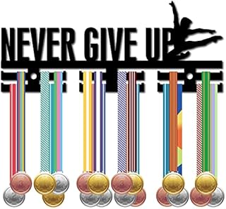 CREATCABIN Running Medal Holder Sport Medal Hanger Medal Rack Acrylic Display Wall Rack Mounted over 40 Medals for Athletes Runners Champions Medalist Soccer Gymnastics Black 11.4x5Inch