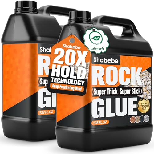 Shabebe Rock Glue for Landscaping 2 Gallon, Ultra-Stick Mulch Glue Gravel Binder & Stone Adhesive, 100% Water-Permeable Pea Gravel Stabilizer, Long-Lasting Rock Glue for Paths, Patios & Borders