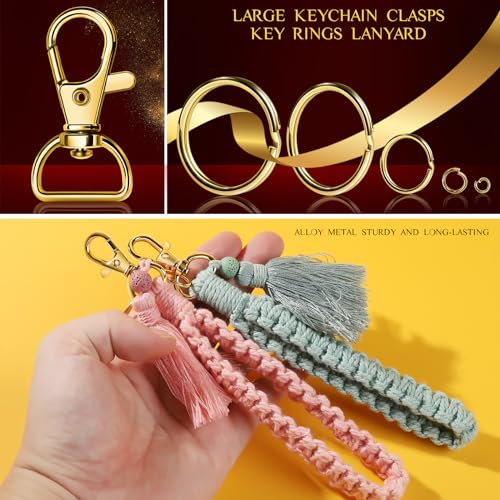 image for LEOBRO Keychain Making Kit, 265PCS Keychains Clips and Key Rings, Meta