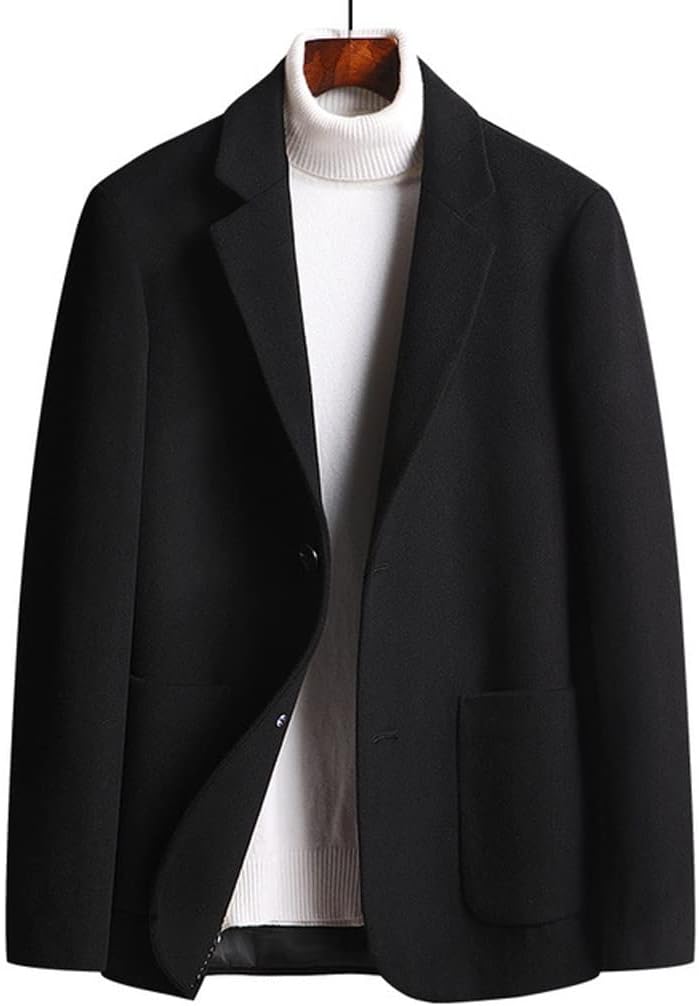 Suit Men's Casual Autumn and Winter Thickened Tweed Slim Jacket