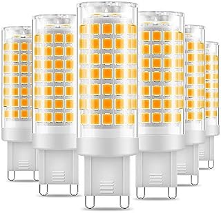 Eterbiz G9 LED Bulb, No Flicker 7W Equivalent to 60W Halogen Bulbs, 650LM, Warm White(3000K), G9 Energy Saving Light Bulbs, Non Dimmable, 6 Pack