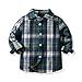 Toddler Boys Green Flannel Shirt Jacket Long Sleeve Plaid Button Down Shacket Shirts Fall Winter (A, 18-24 Months)