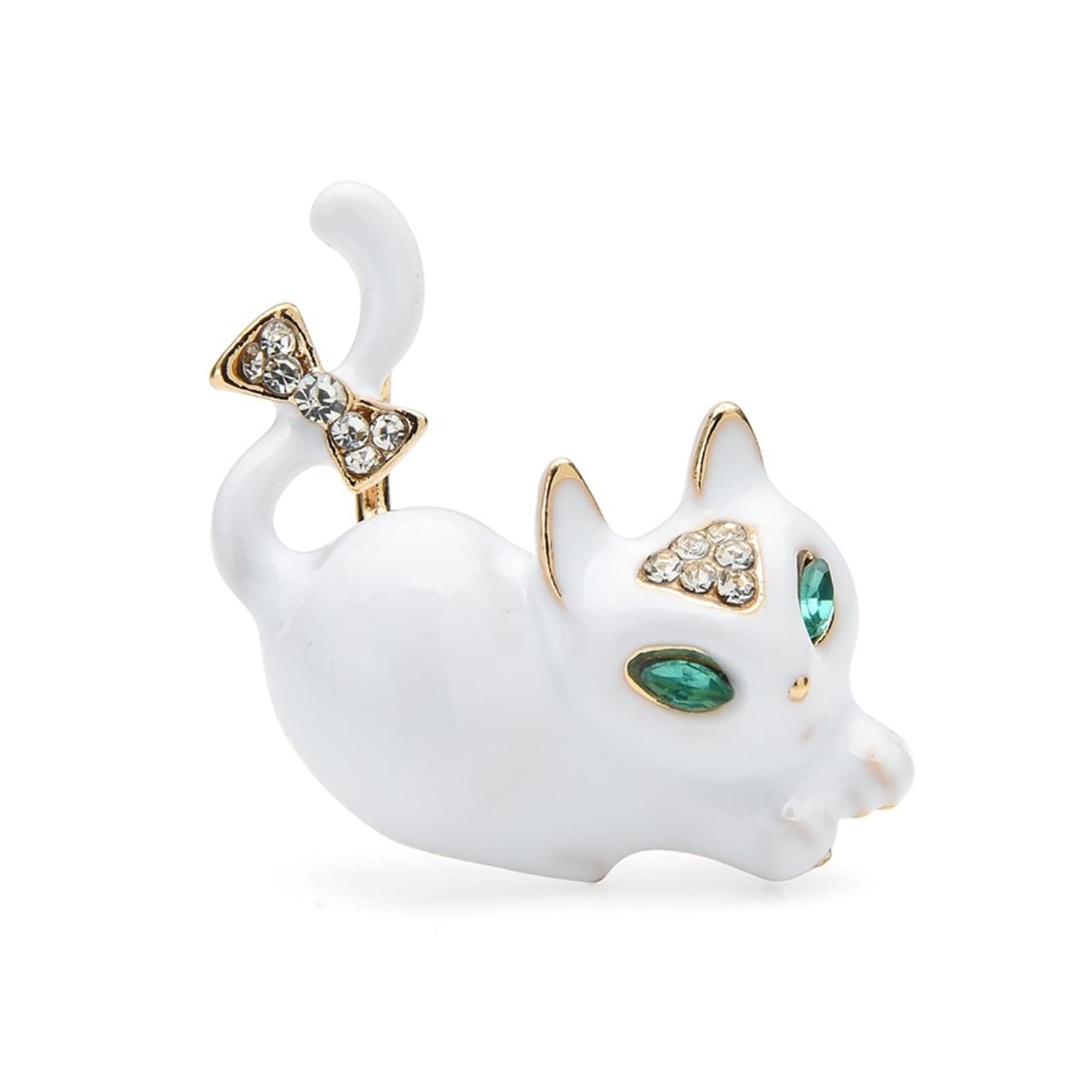 Strass-Bowknot-Katze-Broschen für Frauen, Emaille, Haustiere, Tier, Party, lässige Brosche, Pins, Geschenke