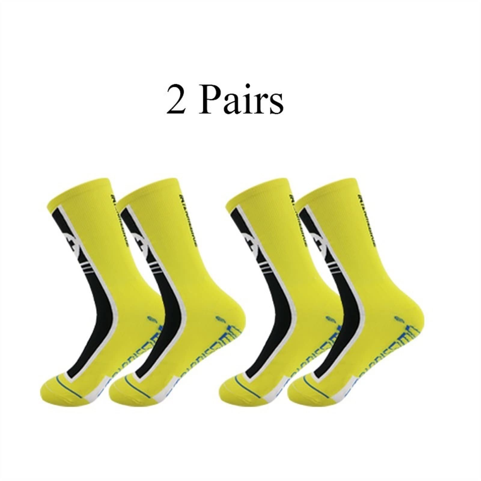 2 Paia di Calze ciclistiche da Uomo in Tubo Multicolor Sport Antiscivolo Calzini da Allenamento Calzini fiancheggiati con Calze Caviglie