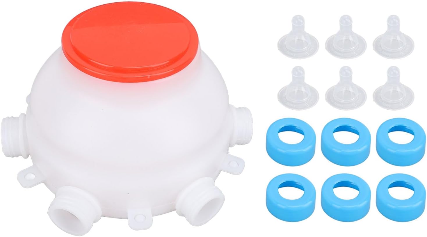 AUNMAS Lamb Feeding Bucket, Piglet Feeding Bottle with 6 Nipples, Livestock Milk Jug for Farm Animal Goat Lambs Dog