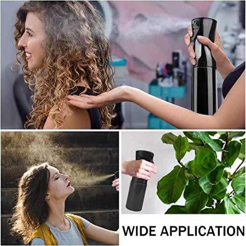 Image of PSMS Refillable Empty Mist Water Hair Spray Bottle for Taming Hair in Morning, Hairstyling, Plants, Pets, (300ml), Black