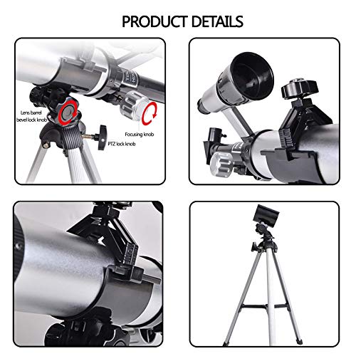 Telescopio 50mm Refractor para Astronomía con Trípode Ajustable miniatura 4