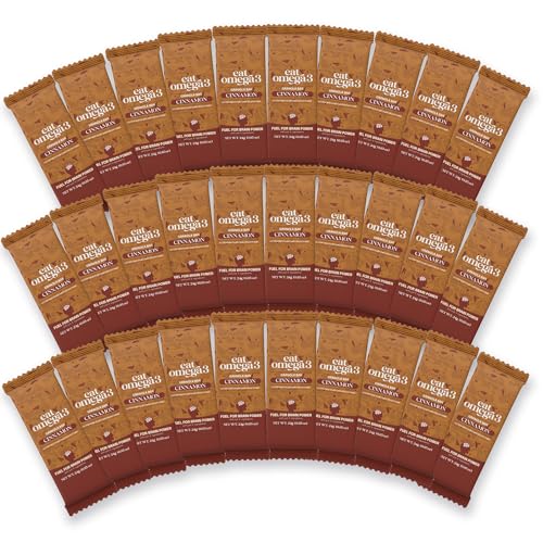 Eat Omega 3 Cinnamon Granola Mini Bar – Gluten-Free, Dairy-Free, Plant-Based Protein Snack with Omega-3 & Omega-6, Low Sugar, Non-GMO - 30 Count