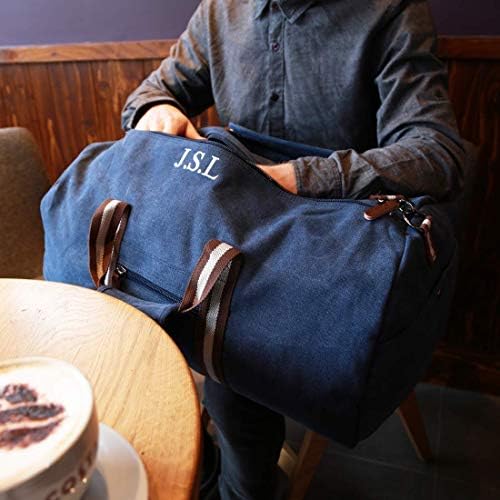 aztex Vintage Canvas Holdall Bag, Weekend Bag, Gym Bag, Carry on Bag, 2 Colours, Personalised, Oxford Navy