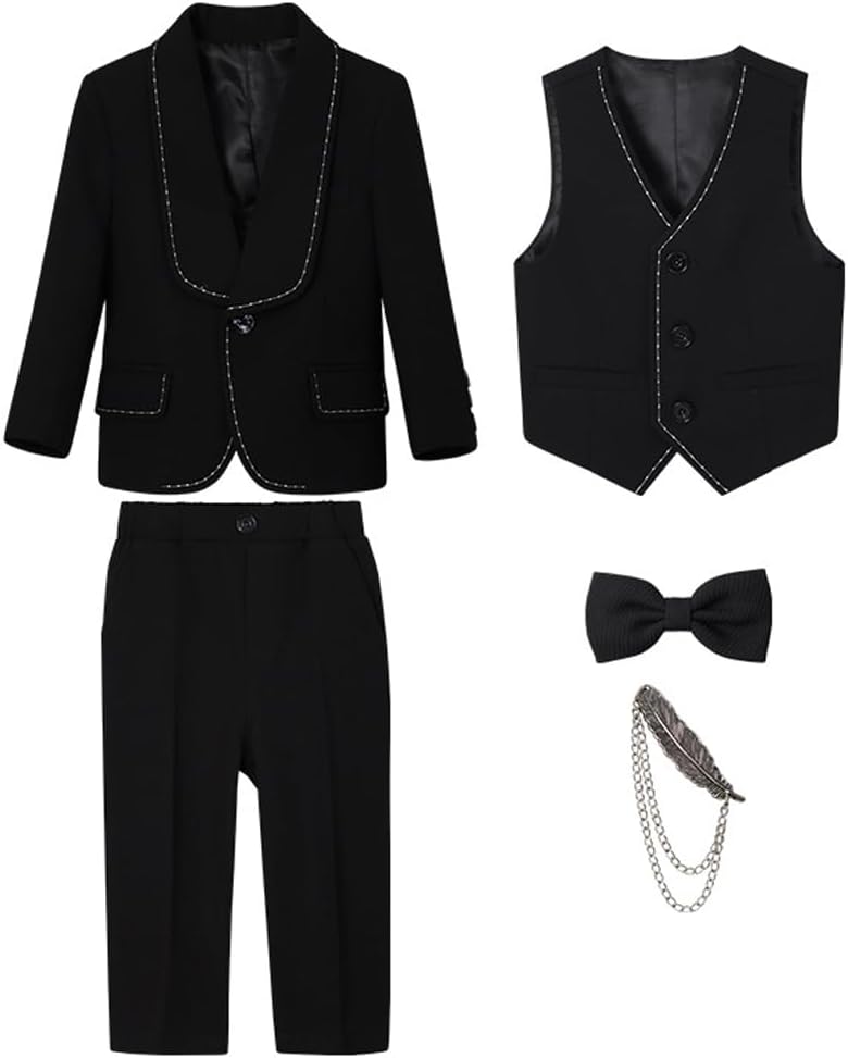 Boys Suit Set for Formal Occasion Shawl Lapel Boy Suit Jacket Vest and Pants Set