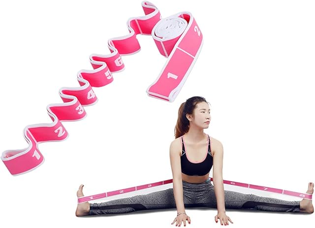 KRUIHAN 2 Piece Girls Latin Dance Resistance Bands-Pilates Yoga Elastic Stretching Belt Ballet Stretch Belt Exercise Rope Pull Strap for Fitness Sports Gymnastics Training