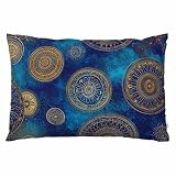 EKOBLA Colorful Retro Floral Mandala Pattern Pillowcases Pillows Covers Cases Bedroom Decor Decoration Rectangle Two Sides Printed 20x30 Inch Hotel,Cafe,Car,Sofa Throw Pillow Case Cushion Cover