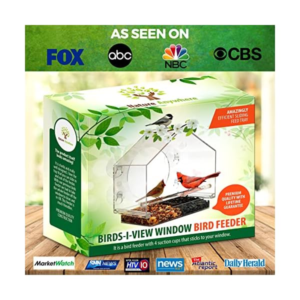 Nature Wherever Clear Acrylic Window Hen Feeders for Outside - Enhanced Suction Grip, Hen Expecting Cats, Simple-to-Clear, Outside Birdhouse Feeder - Image 5