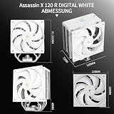 Thermalright Assassin X 120R Digital White CPU chłodnica powietrza z 4 x 6 mm HeatPipes, Digital Screen Top Cover, wentylator PWM, radiator CPU, 151 mm wysokości, do AM5 i Intel LGA1700/1851/1150/1151