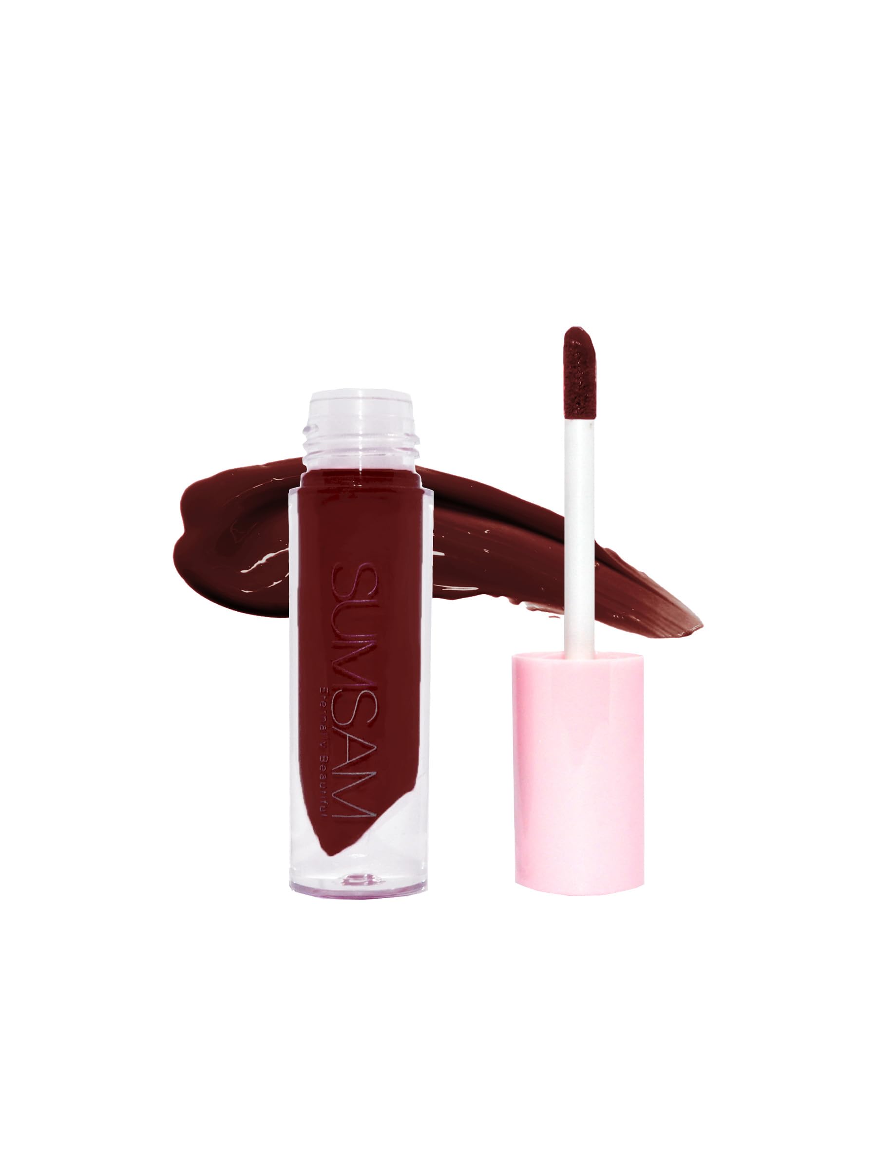 Sumsam Natural Lip Gloss Organic Vegan & Cruelty Free with Thin Film Technology for Delicious Supple Lips 3ml (30 - Searching for Redemption - Maroon)