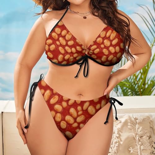 Women Plus Size Two Piece Bathing Suits Top with Bottom Bikini Set Sexy Swimwear for Party Cruise Beach2
