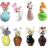 Mini Magnetic Vase,Miniature Magnet Ceramic Vase Decoration, Refrigerator Magnets Vases for...