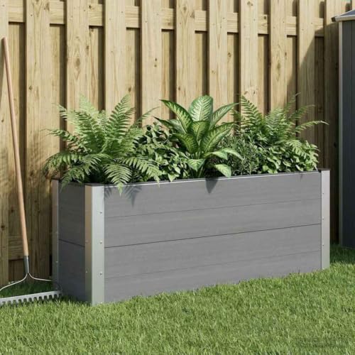 Jardinera de aluminio WPC gris ideal para cultivar verduras en el balcón 2