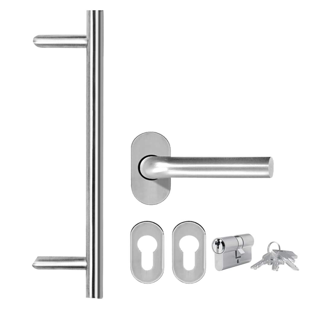 vidaXL Porta d'Ingresso in Alluminio e PVC Bianco 110x210 cm