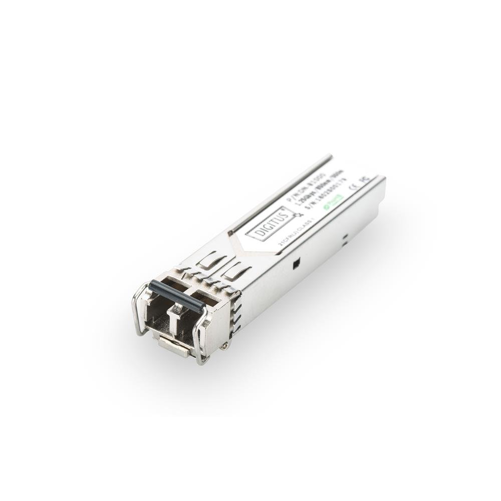 DIGITUS Mini GBIC SFP Transceiver Module for Gigabit Switch/Multimode/Laser Product / 1 x LC Duplex Connector / 850nm Wavelength/for a Distance of up to 0.55 Km, DN-81000