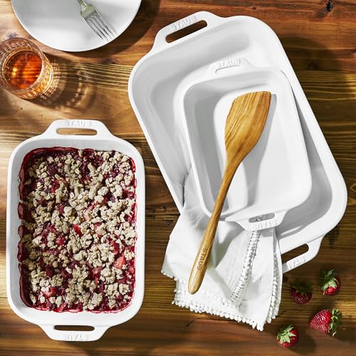 Image of Staub Ceramic 3-pc Rectangular Baking Dish Set - White