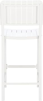 Zuo Kayu Barstool White, White Barstool, Modern Style, Stackable for Space Saving Storage, Aluminum, 18.9 W x 23.6 D x 44.9 H, Stackable for Space Saving Storage