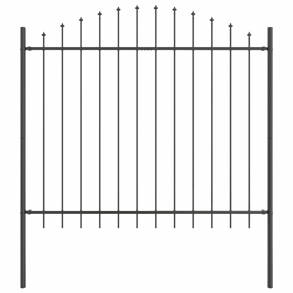 Garden Fence Woerden Grey 170 x 165 cm Powder-Coated Steel Water-Resistant Outdoor Garden Divider for Privacy and Security Backyard Terrace Border Panel