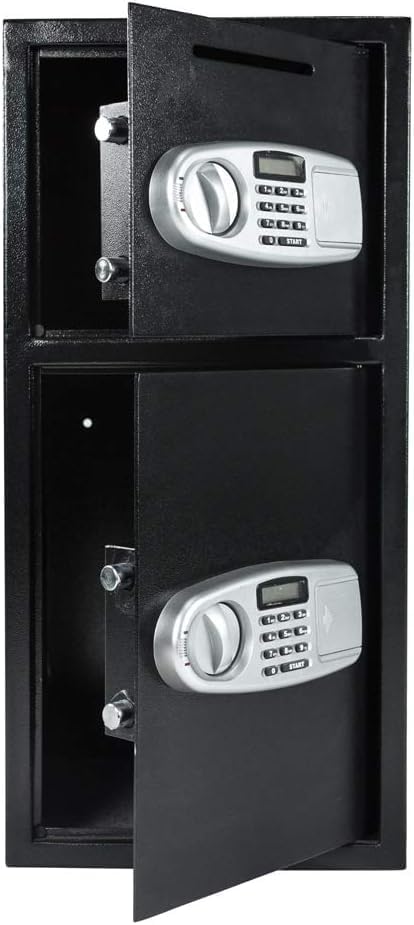 Digital Double Door Safe Depository Drop Box Gun Safes Cash Office Security Lock with Ebook