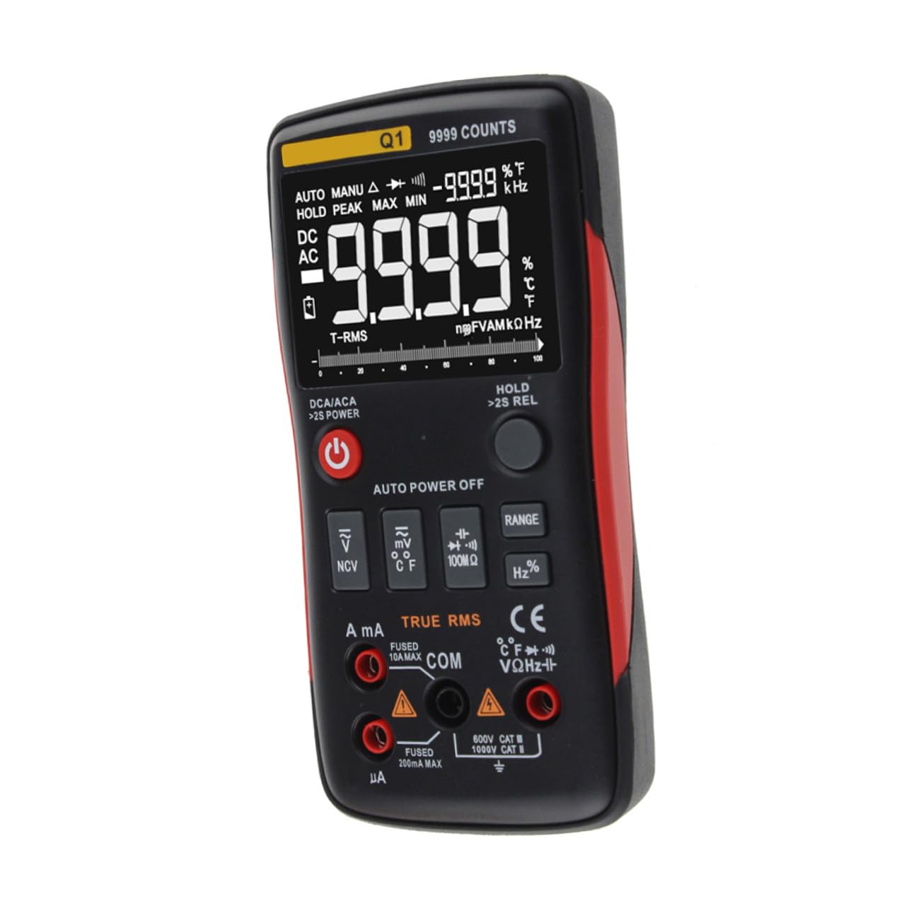 Homoyoyo High Accuracy Digital Multimeter with Auto Range Voltage Measurement Capacitance Frequency Temperature and Resistance Tester Lightweight Portable Electrical for Dc Ac and Diode