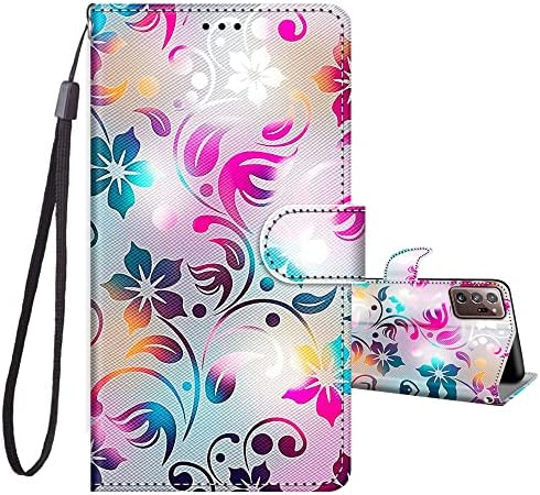 JRIANY Compatible with Samsung Galaxy S22 Ultra 5G Case, PU Leather Wallet Phone Case with Animal Pattern Magnetic Card Holder Design Flip Case Shockproof Cover for Samsung S22 Ultra 5G, Footprint