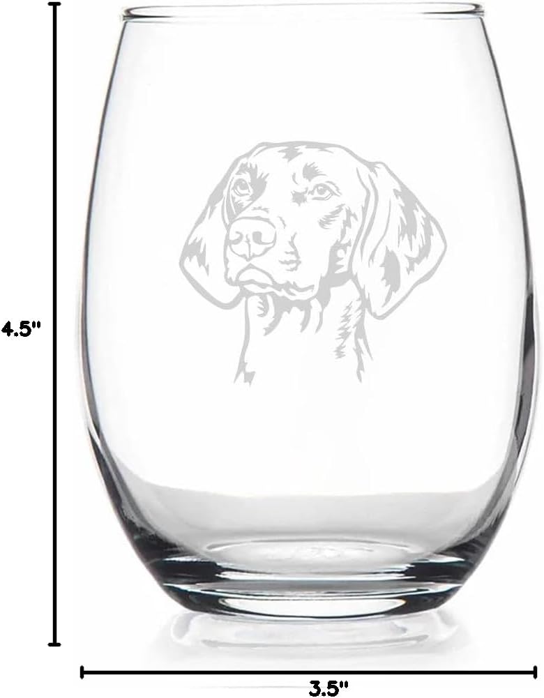 Vizsla Face - Vizsla Wine Glass - Stemless Wine Glass - Cute Vizsla Gifts For Dog Lovers With Vizsla - Dog Wine Glass - Vizsla Gift - Dog Gift, 15oz, Transparent - Image 3