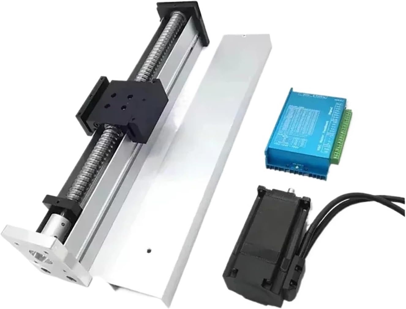 X-Y ZAxis Fully Enclosed Linear Rail Guide Stage Dust Cover Slide Table Linear Actuator Ball Screw Module Single Axis(3Nm Encoder Motor)