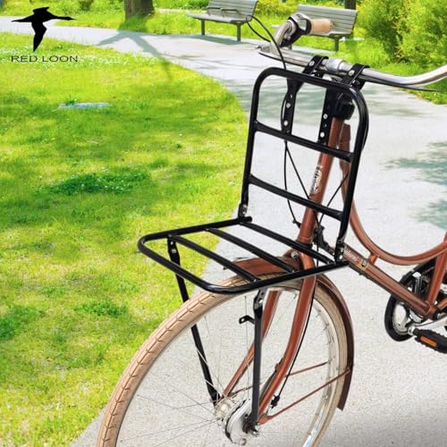 Fahrrad Gepäckträger vorne Frontgepäckträger - Fahrradgepäckträger Vorderrad - Red Loon Fahrrad Frontträger - Stahl Front Loader - Gepäckträger vorne universell - Hollandrad Citybike