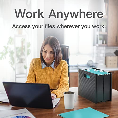 Pendflex Mobile File Box With Handles, Easy Set Up, Collapse Down And Store Away, 13"W X 10"H X 6.5"D, Holds Letter Size Files, Black (126118) #TOP3