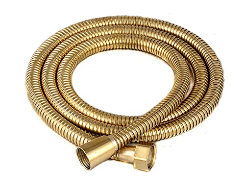 Shower Hose 1M 1.5M 2M 3M Extra Long Shower Hose for Handheld Shower Head Stainless Steel Pipe Brass Nut Thickening 2m Shower Hose (Color : Gold, Shower Arm Length : 2M)