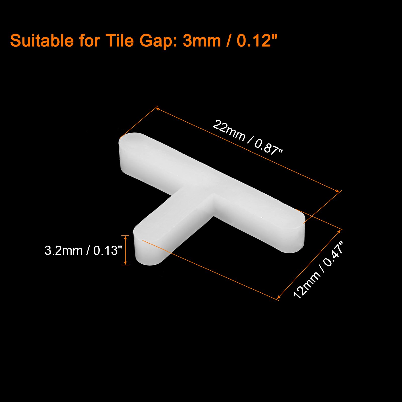 QUARKZMAN 300 stuks afstandhouders van kunststof in T-vorm voor tegels muur vloer 3 mm 1/8 inch afstandhouders tegels voor de installatie van keramische tegels, wit