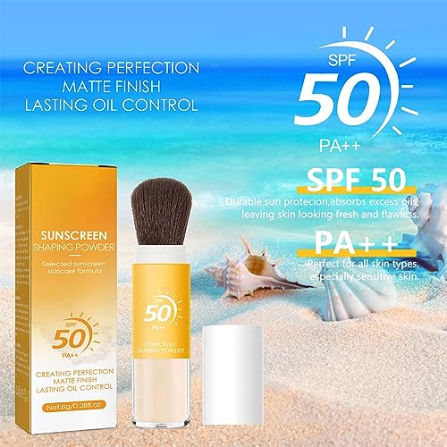 Aaiffey Sunscreen Setting Powder for Face,Mineral Powder Sunscreen Oil Control Natural Matte Finish Breathable,Long-lasting Face Powder SPF,All Skin (1 PCS)