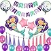 Produktbild MEISHANG Meerjungfrau Ballon Deko,Meerjungfrau Deko Kindergeburtstag,Meerjungfrau Party Set,Meerjungfrau Geburtstag Set,Meerjungfrau Kindergeburtstag,Happy Birthday Girlande Mädchen
