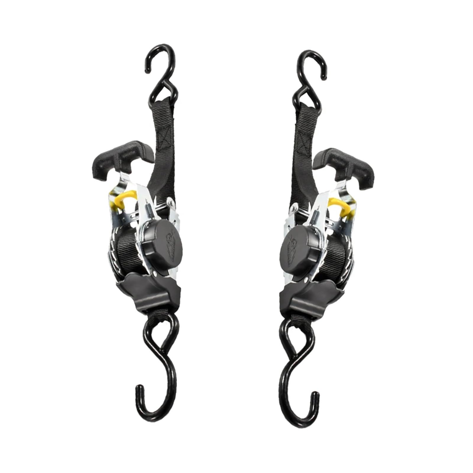 Correa de sujeción, Correa de equipaje con gancho en forma de S, tensor de trinquete, correas de trinquete retráctiles for remolques, vehículos y embarcaciones.(White 2Batteries)