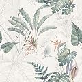 MANONIRIA Peel and Stick Wallpaper Tropical Botanical Palm Tree Leaf Contact Paper Waterproof Self Adhesive Removable Floral Boho Vinyl Roll for Bathroom Bedroom Living Room Kitchen 17.32" x 118.11"