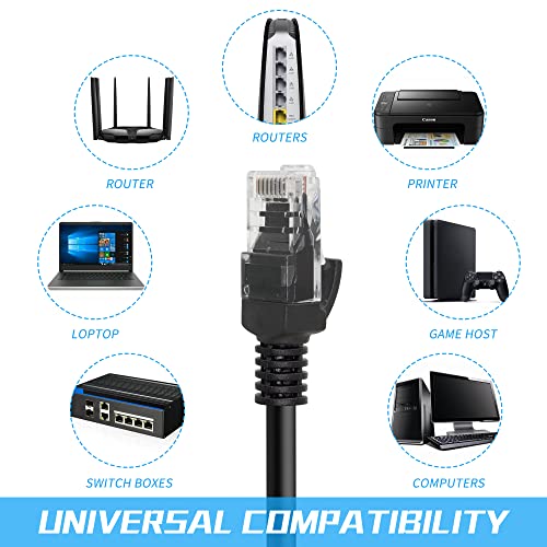 Image of 4 Pack 30cm RJ45 Cat6 Ethernet Cable, Gigabit, Male-to-Female, PVC, Indoor, Compatible with PC, Router, VoIP Phones