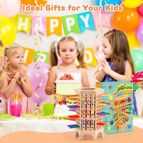 Juego de mesa Hexagon tower game Montessori de madera para niños miniatura 6