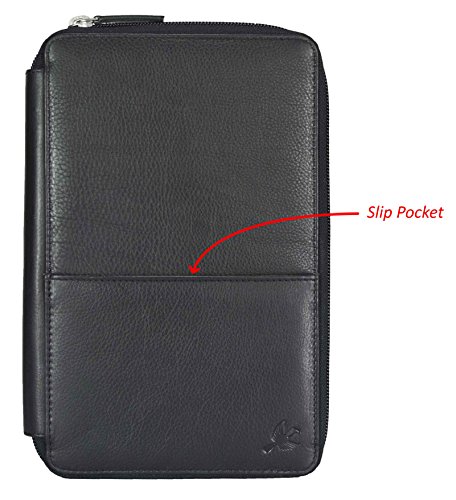Image of HORNBULL Black Leather Travel Document Holder | Leather Passport Holder | Travel Organiser