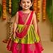 RC FASHIONS Girls Silk-Blend Lehenga Dress with Dupatta, Pink & Green Embroidered Festive Outfit for Ages 2–5 Years (US, Age, 4 Years)