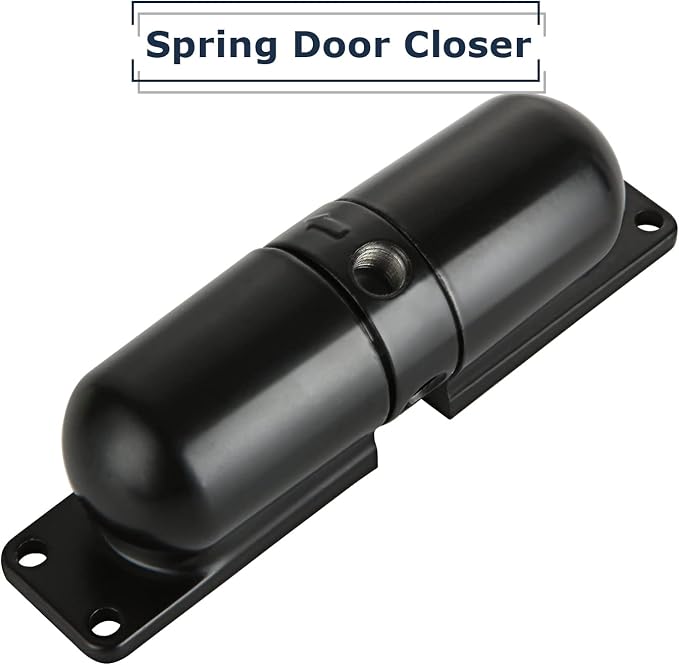 2 Pack Cerradores Automáticos de Puerta con Resorte Seguridad Negro miniatura 6